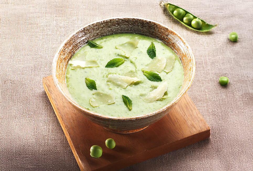 Zuppa di piselli alla menta