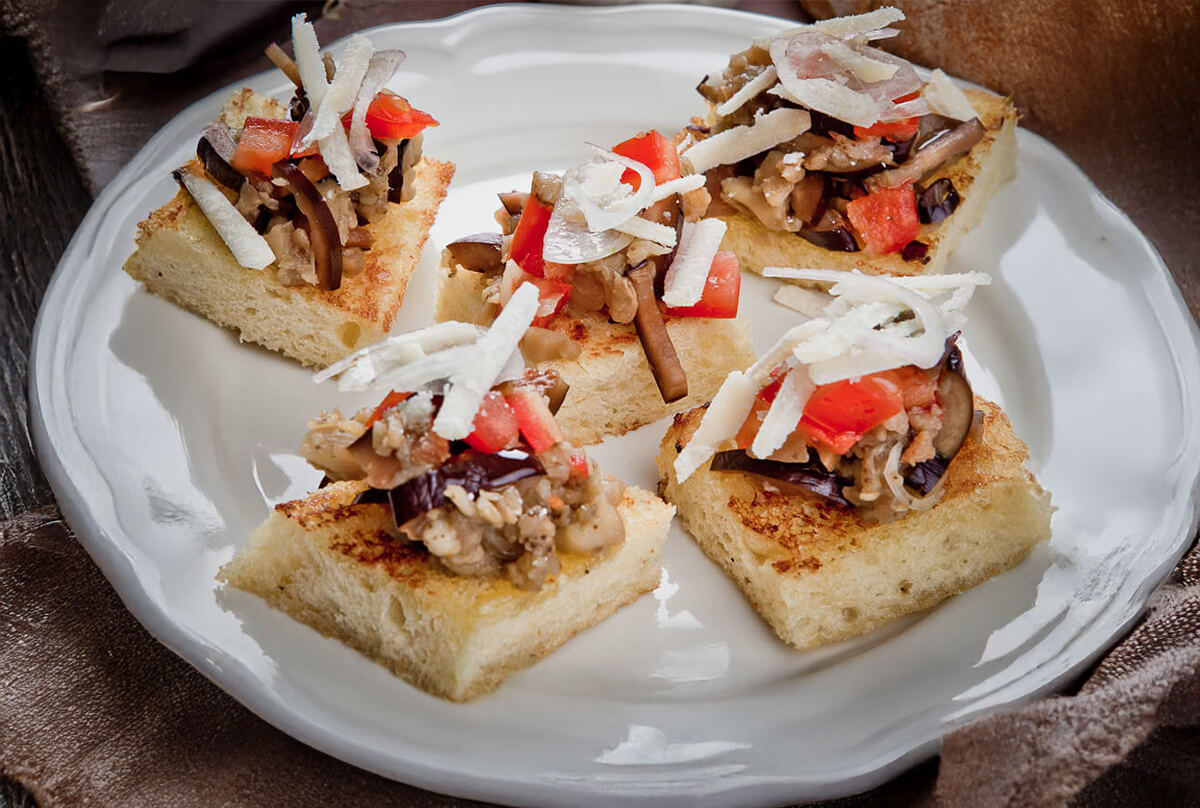 Crostini con le melanzane